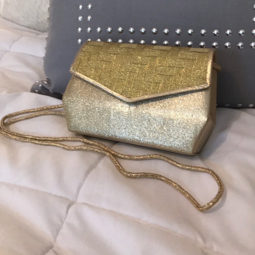 Gold evening bag never used